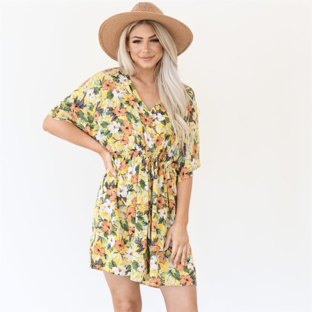 Yellow floral dress